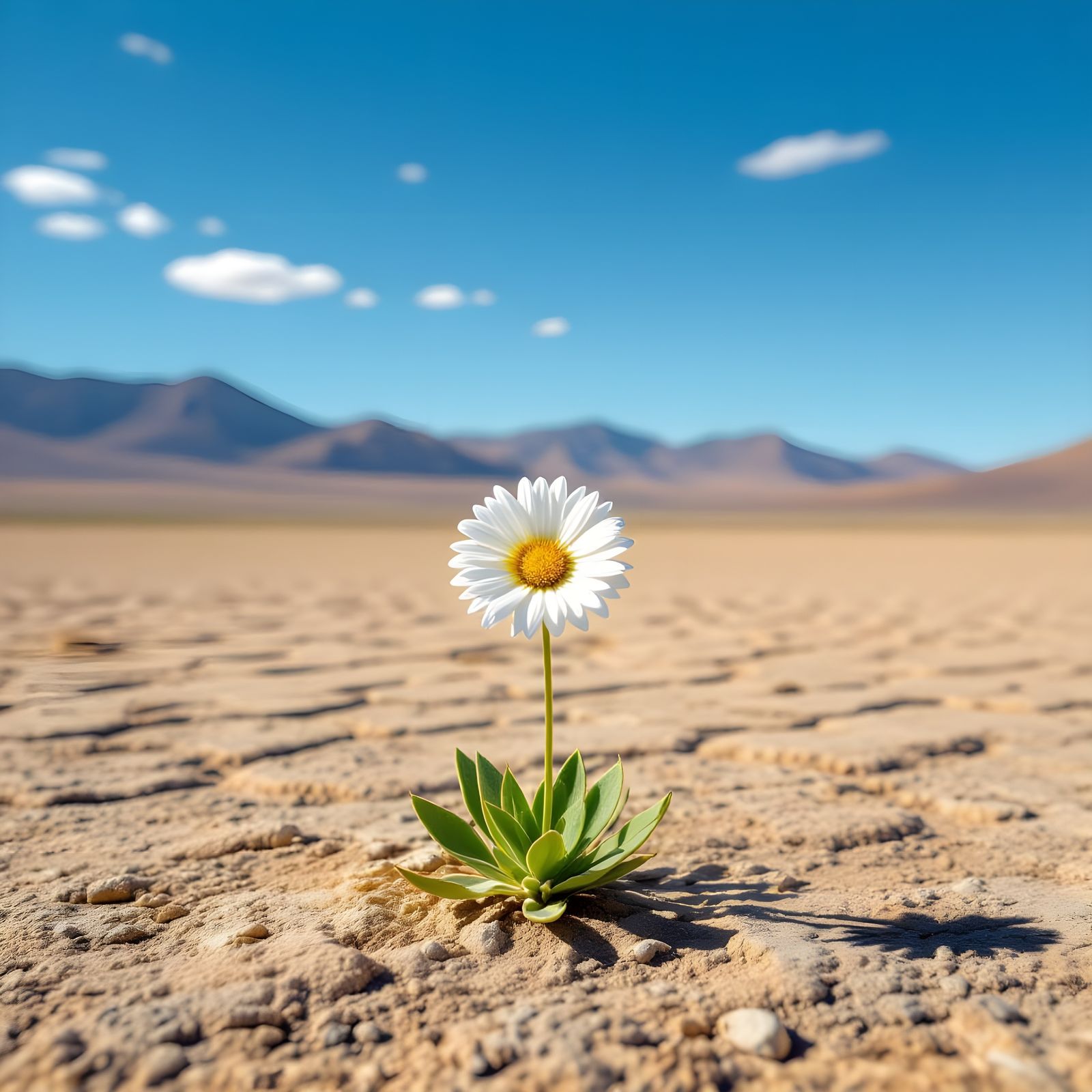 Desert Flower: Juxtaposition of Life and Barrenness