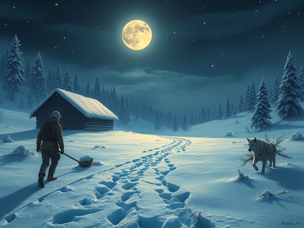 Grisly Bride Hunts a Man in Snowy Wilderness