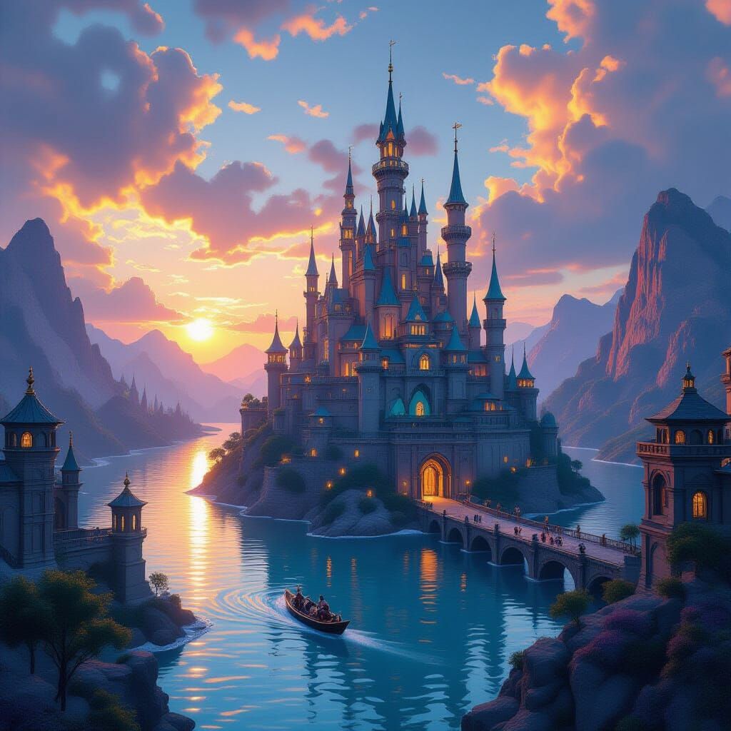 Fantastical Deep Color Matte Painting with Intricate Detail