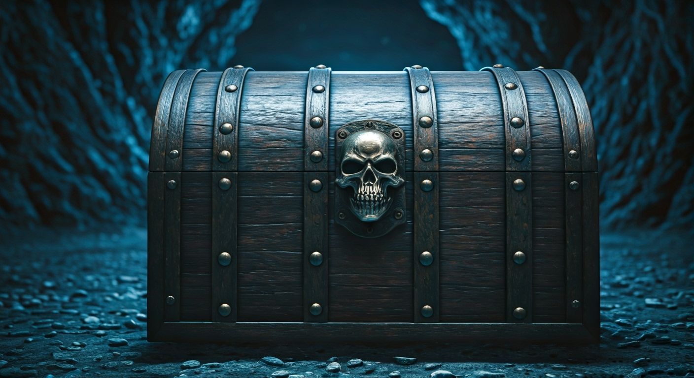 Ominous Skull Lock Treasure Chest in Coastal Cave