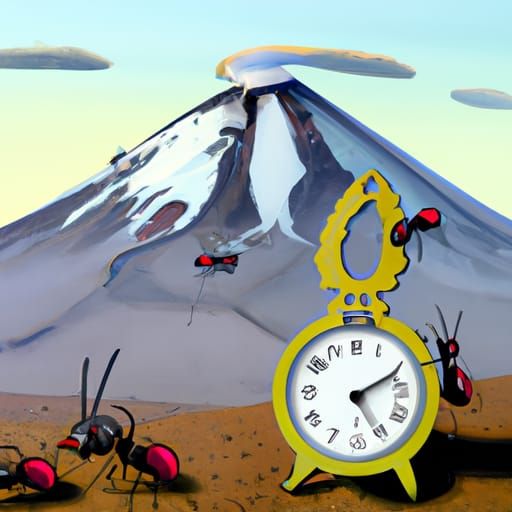 Melting Clock on Ararat: A Surreal Dali-esque Vision