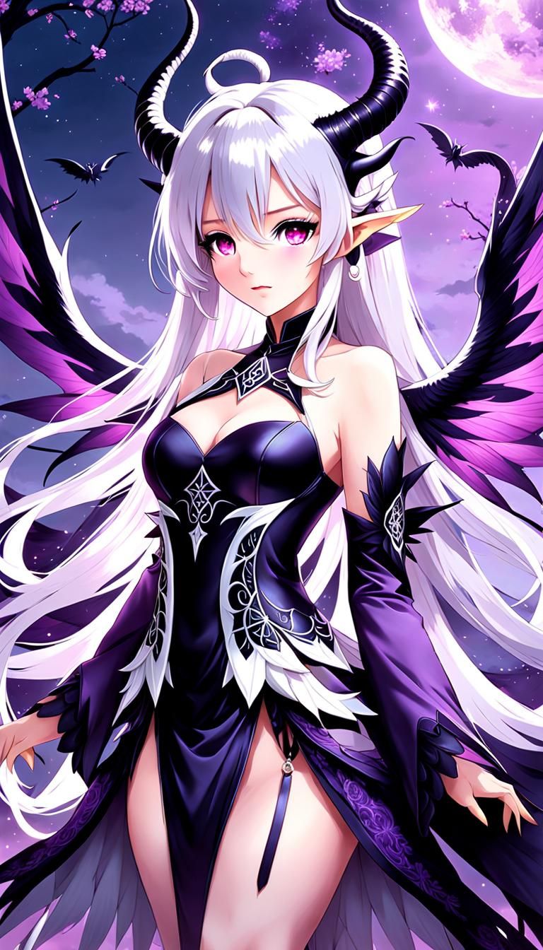 Hexblood Fairy with Horns in Anime Style