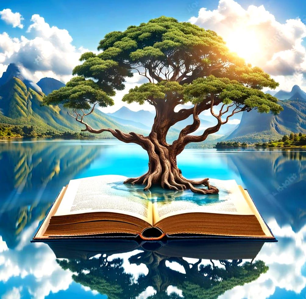 Tree of Life Growing From Floating Book