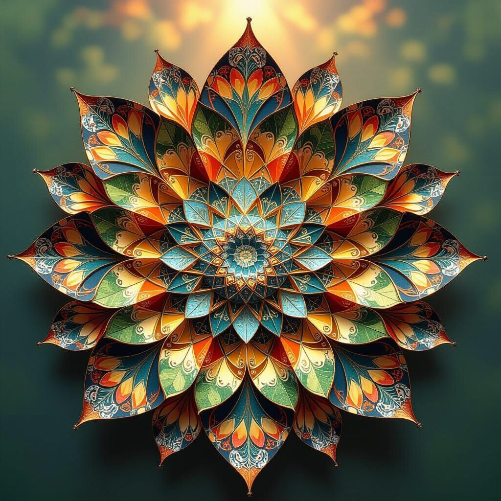 Kaleidoscope of Fractal Butterflies in Digital Painting