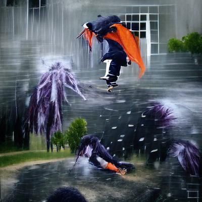 Falling Figure in Rain