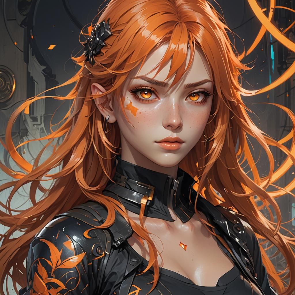 Anime Girl Portrait with Dynamic Lighting