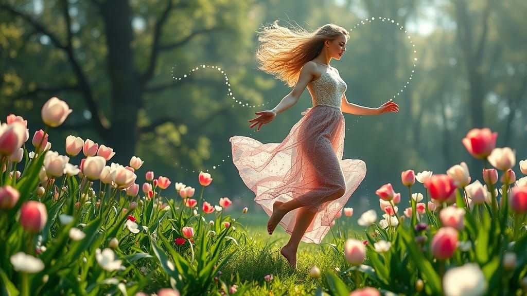 Whirling Spirit in Floral Abundance, Iridescent Aura