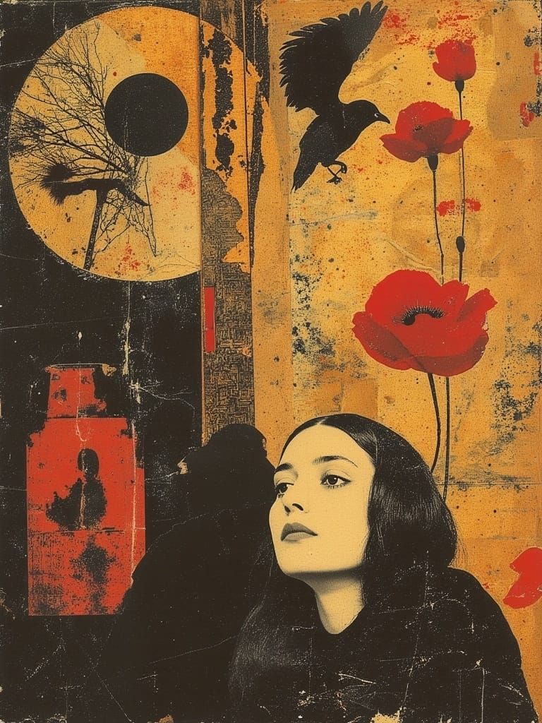 Soft Focus Portrait of a Golden Woman in Impressionistic Sty...