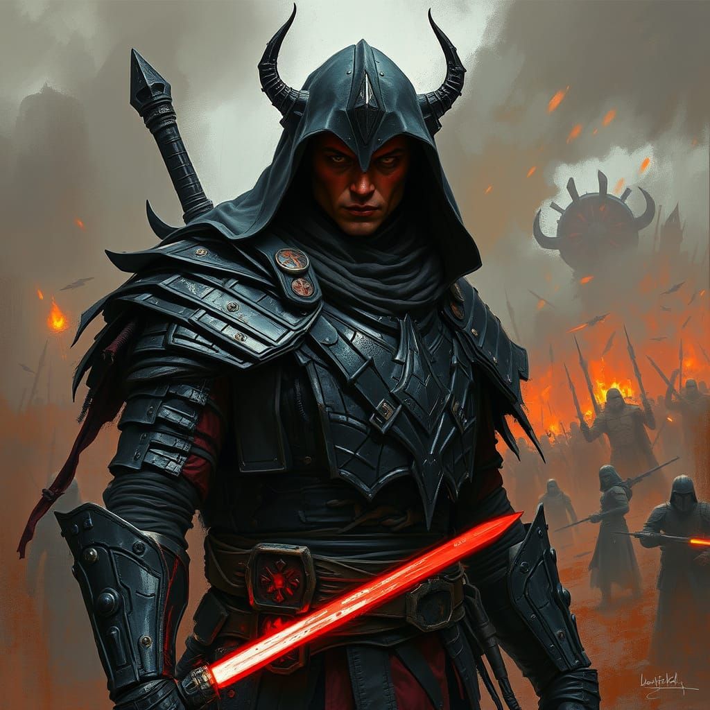 Regal Sith Pureblood Warrior in Smoky Battlefield