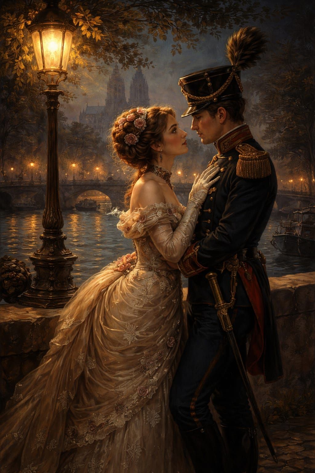 Victorian Secret Meeting by the Seine