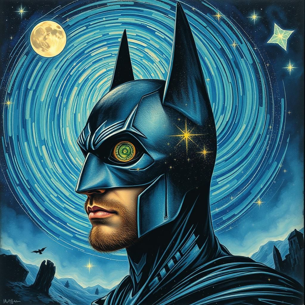 Batman Namaste: A Surreal Futuristic Art Piece