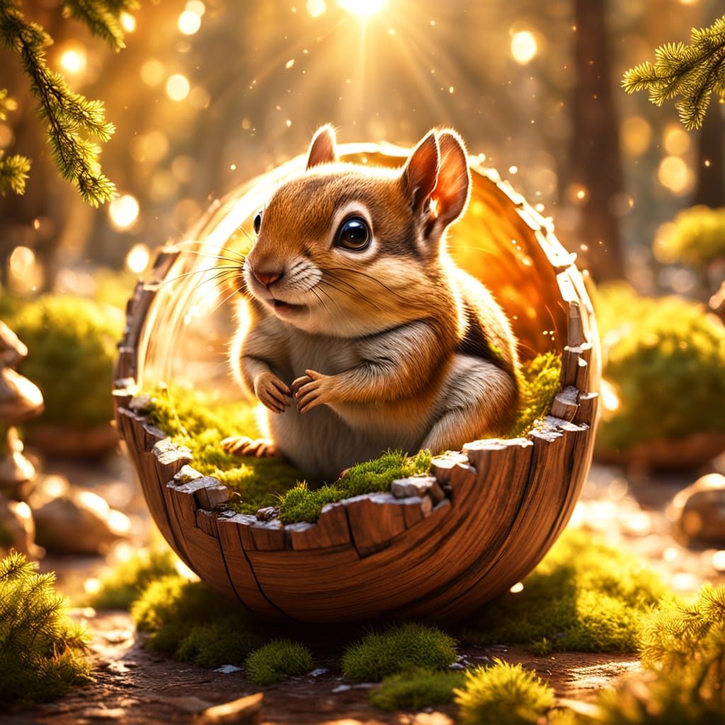 Noble Chipmunks in a Walnut Manor