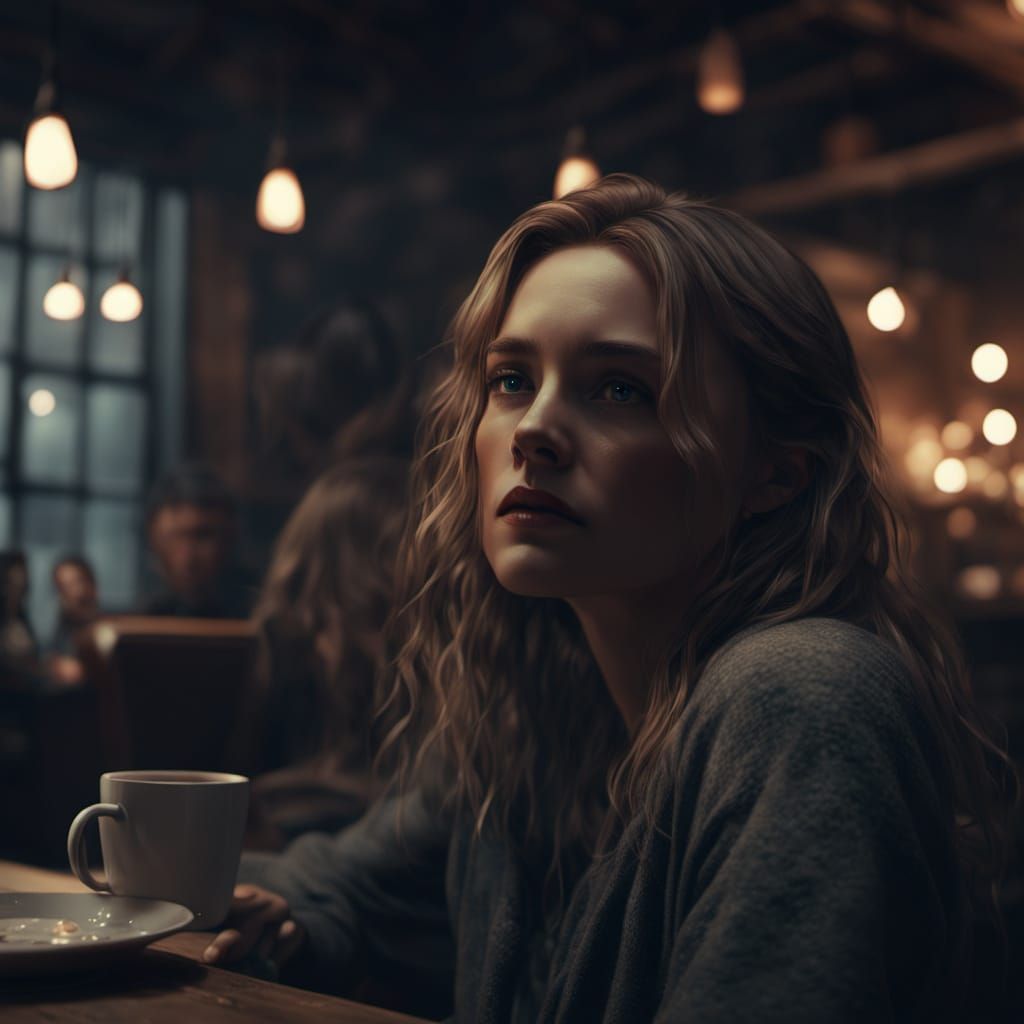 Dark Fantasy Romance in a Trendy Cafe, Sookie and Bill Inten...