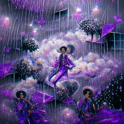 Purple Rain: Holographic Astral Illustration