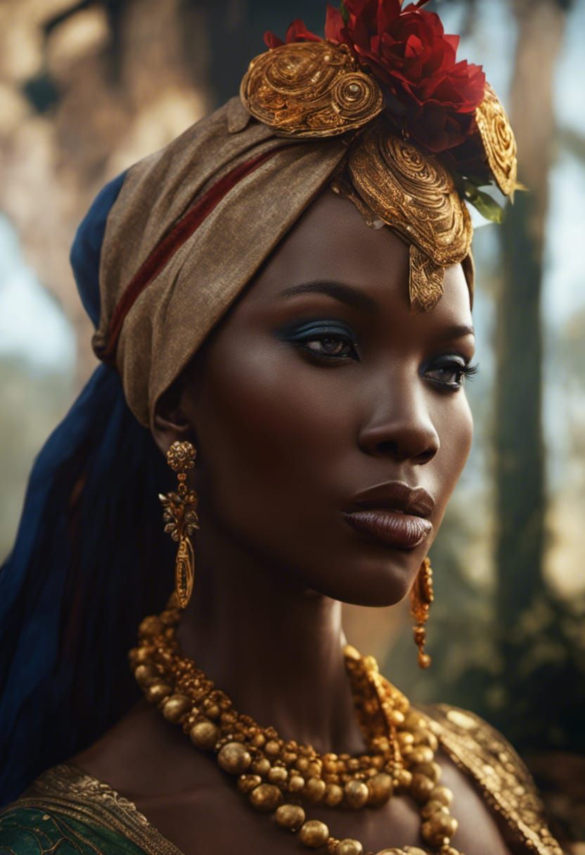 Central African Republic Bride: Detailed Matte Painting