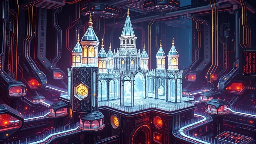 Crystal Palace Constructed by Nanobots in Quantum Computer