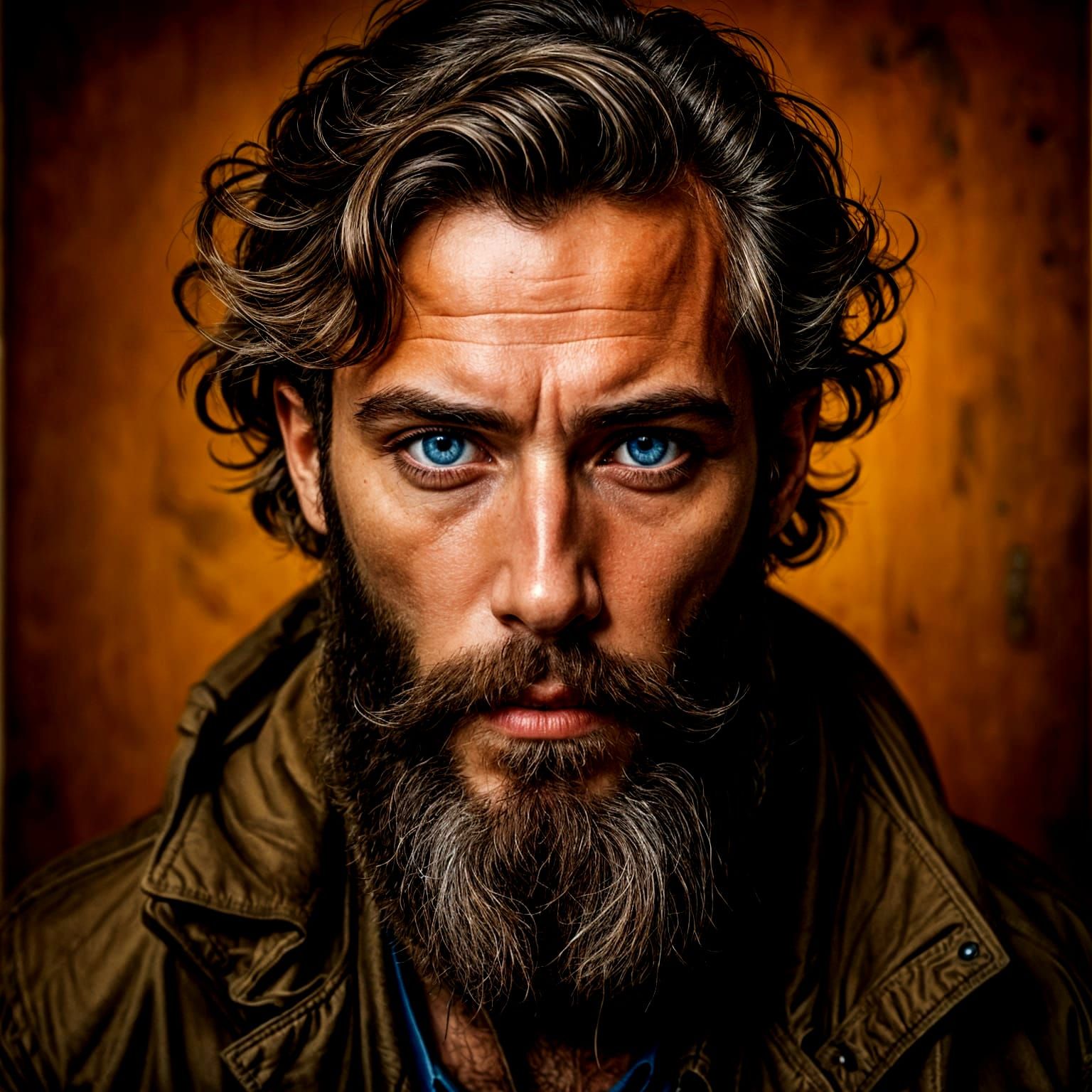 Portrait of a Bearded Man with Blue Eyes