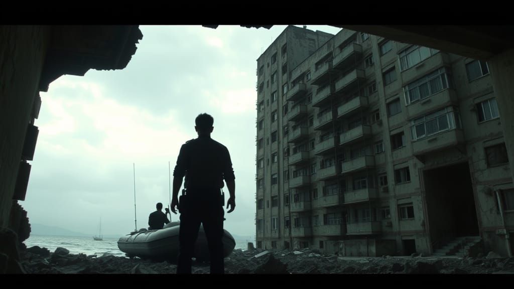 Men in Black Investigate Hashima Island Ruins