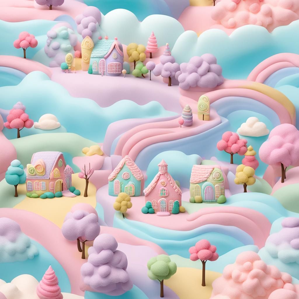 Pastel Candyland: A Sweet AI-Generated Dreamscape