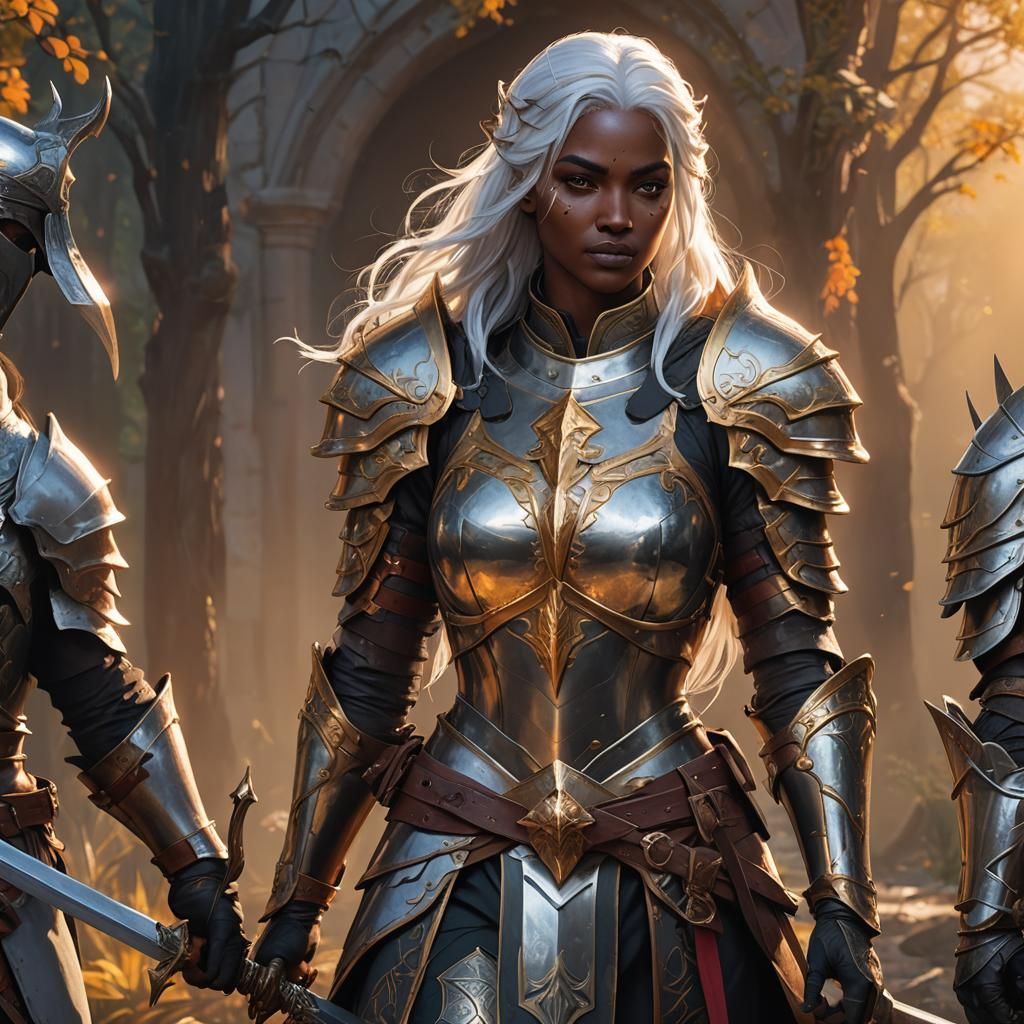 Fantasy Paladin and Drow Archer Concept Art