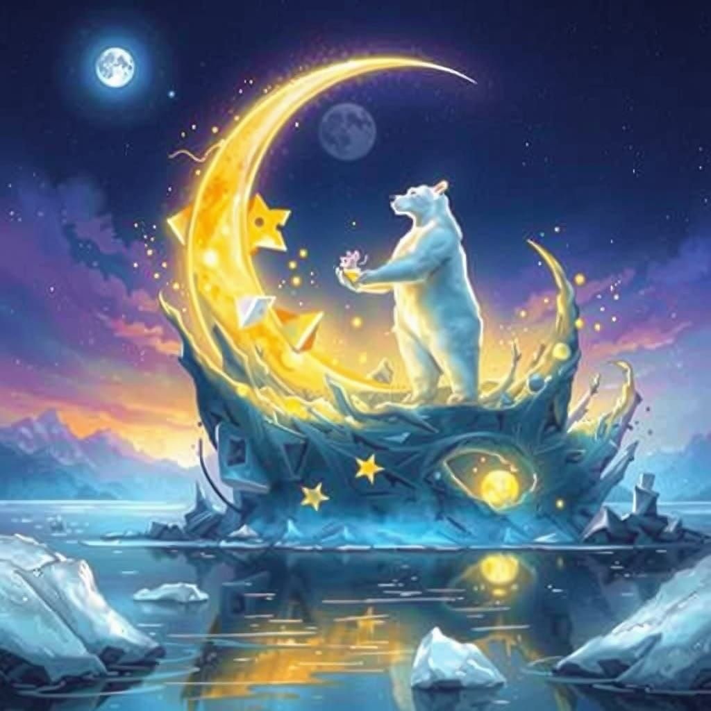 Surreal Moon Island Plunge: A Fantastical Sketch