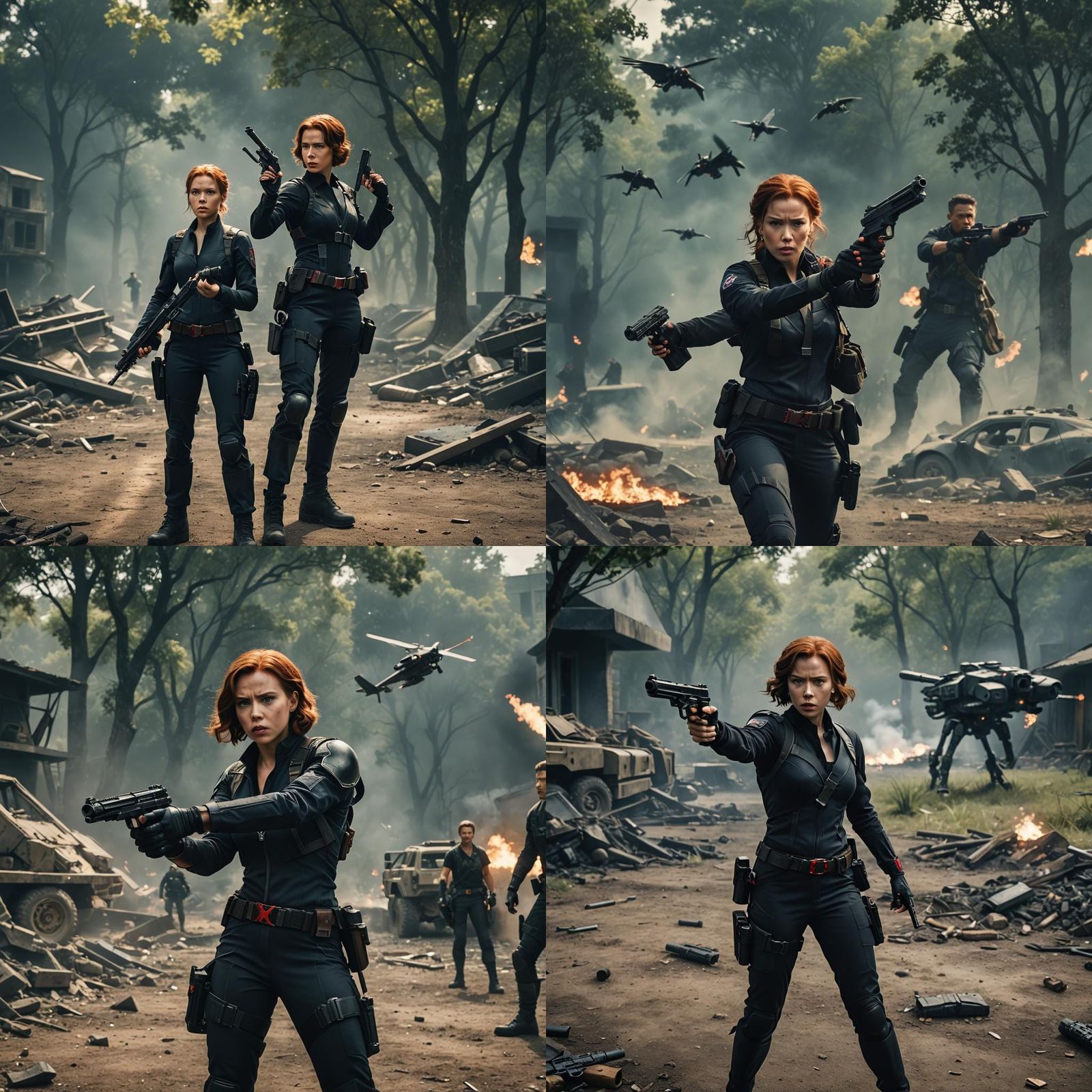 Black Widow and Hawkeye: Cinematic Film Still