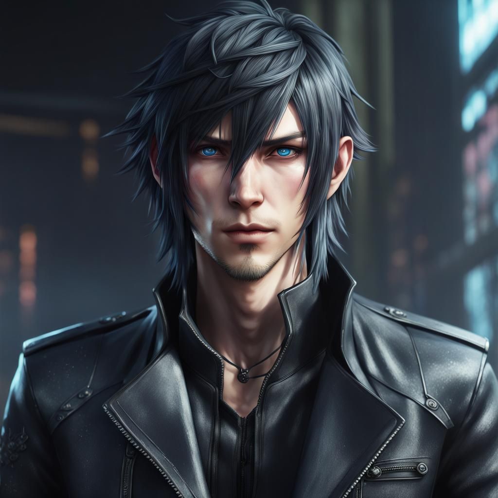 Noctis Lucis Caelum Portrait in Cyberpunk Style