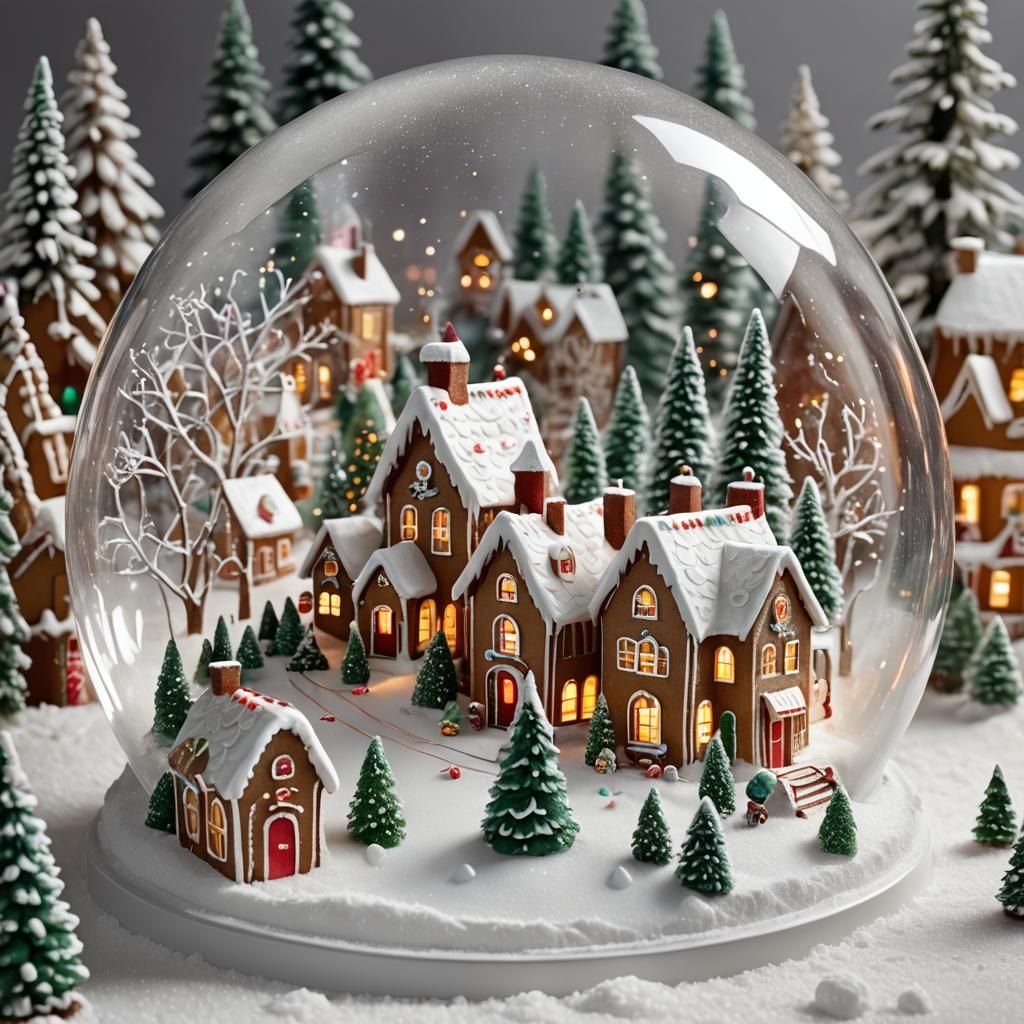 Snow Globe Village: A Candyland Gouache Wonderland