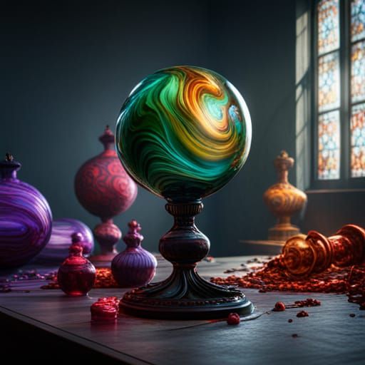 Detailed Blown Glass Fantasy Concept Art