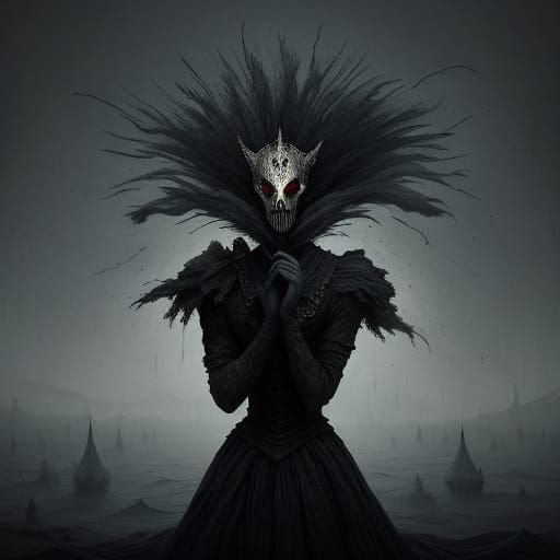 Eerie Harlequin Ballet on Moonlit Stage