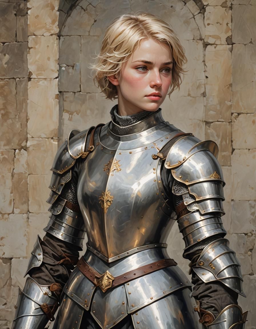 Blond Female Knight Portrait