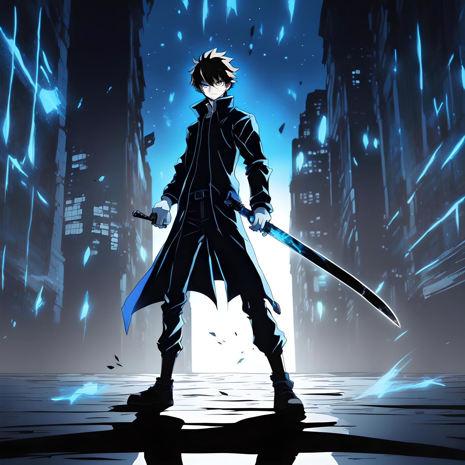 Solo Leveling Main Character in Anime Style