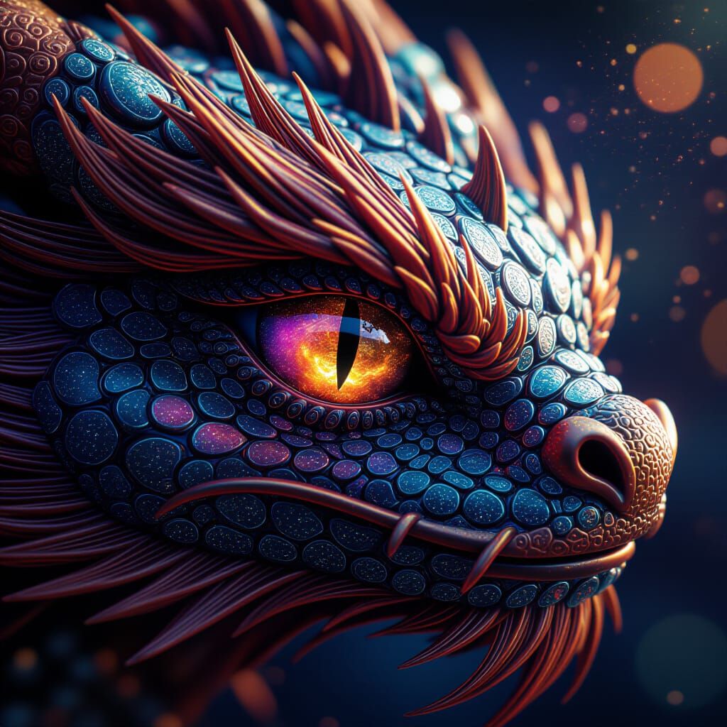 Cosmic Dragon Eye Macro Shot