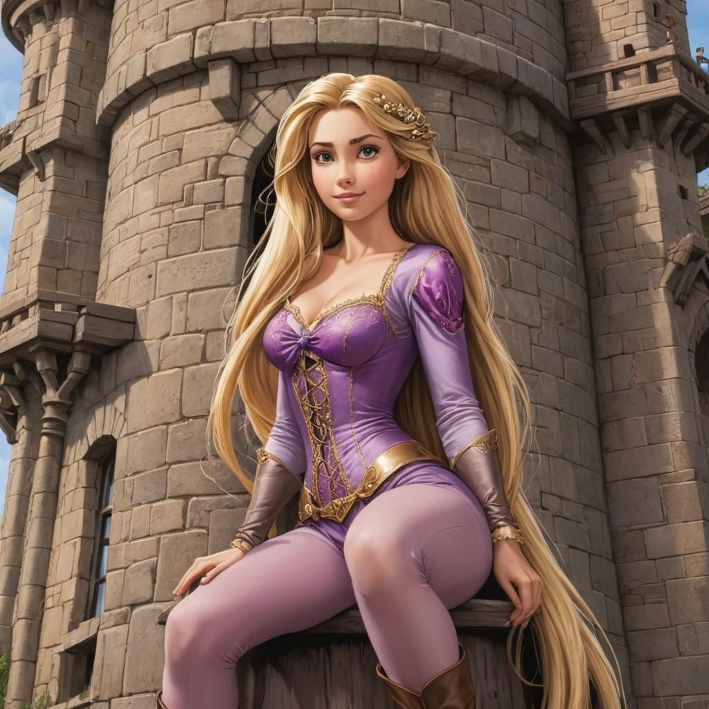 Rapunzel in her tower