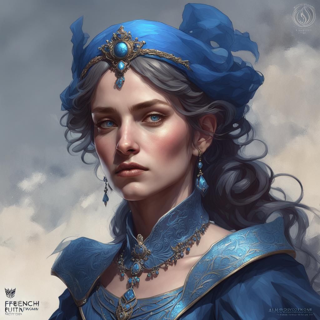 Dark Fantasy Portrait of French Noble in Hyperdetailed Style