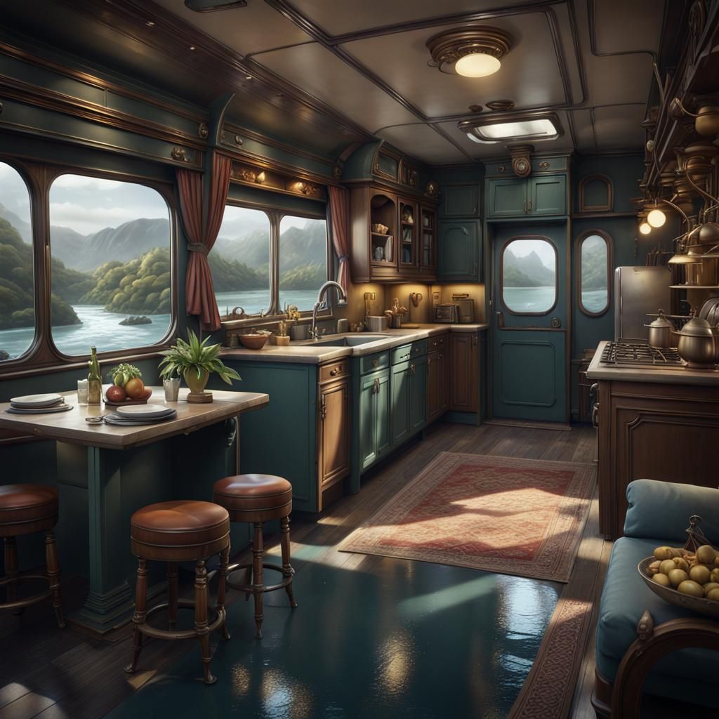 Fantastical Apartment Interior in Detailed Matte Painting
