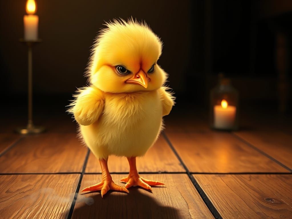Grumpy Chick Portrait in Erwin Olaf Style