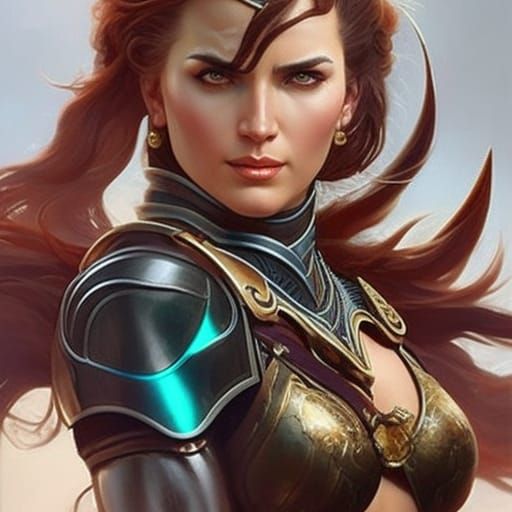 Barbarian Female Portrait in Fantasy Art Style