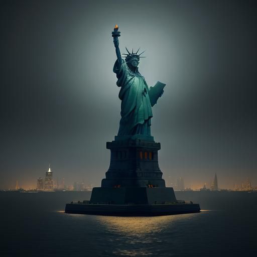 Statue of Liberty Halloween Costume in Dark Fantasy Style