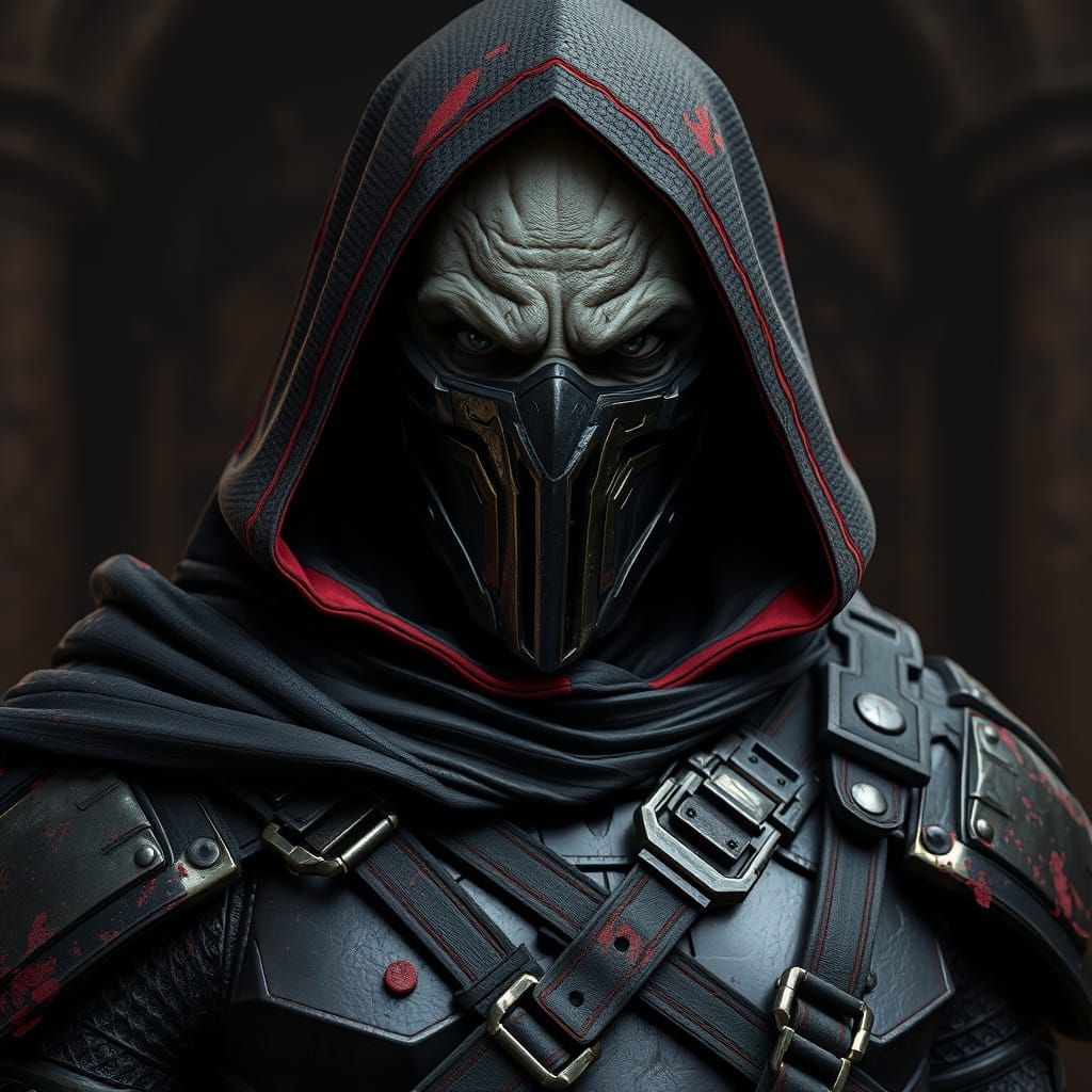 Sith Warrior with Scaled Skin in Detailed 3D Anime Style