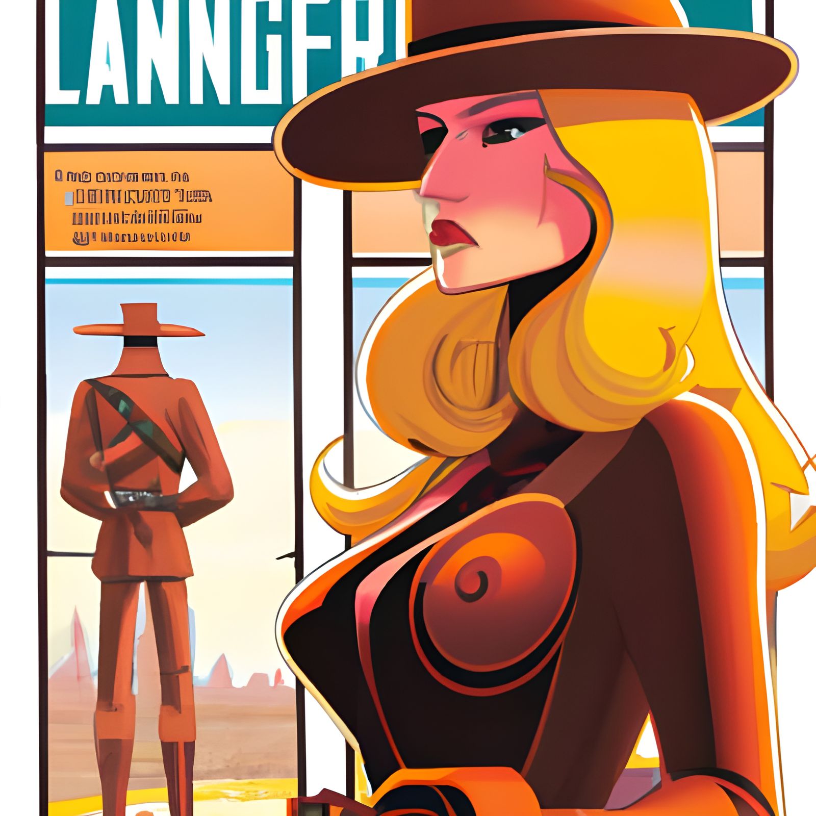 Lady Gunslinger in Comic Book Art Style
