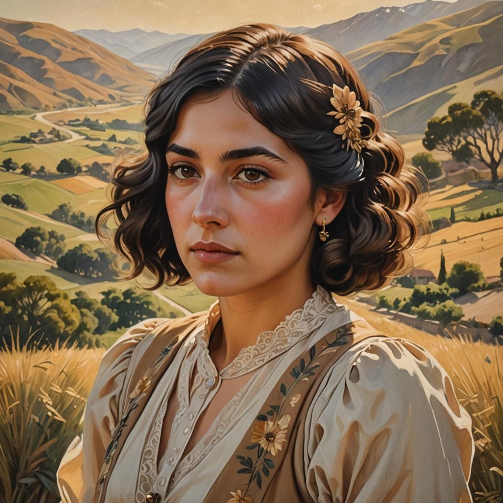Italian-Chilean Woman Portrait in Renaissance Style