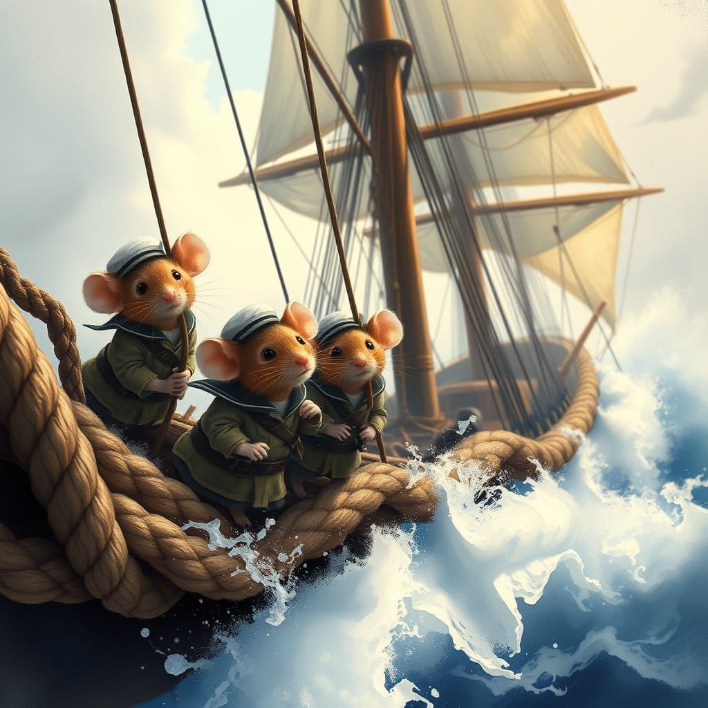 Sailor Mice Battle Stormy Seas