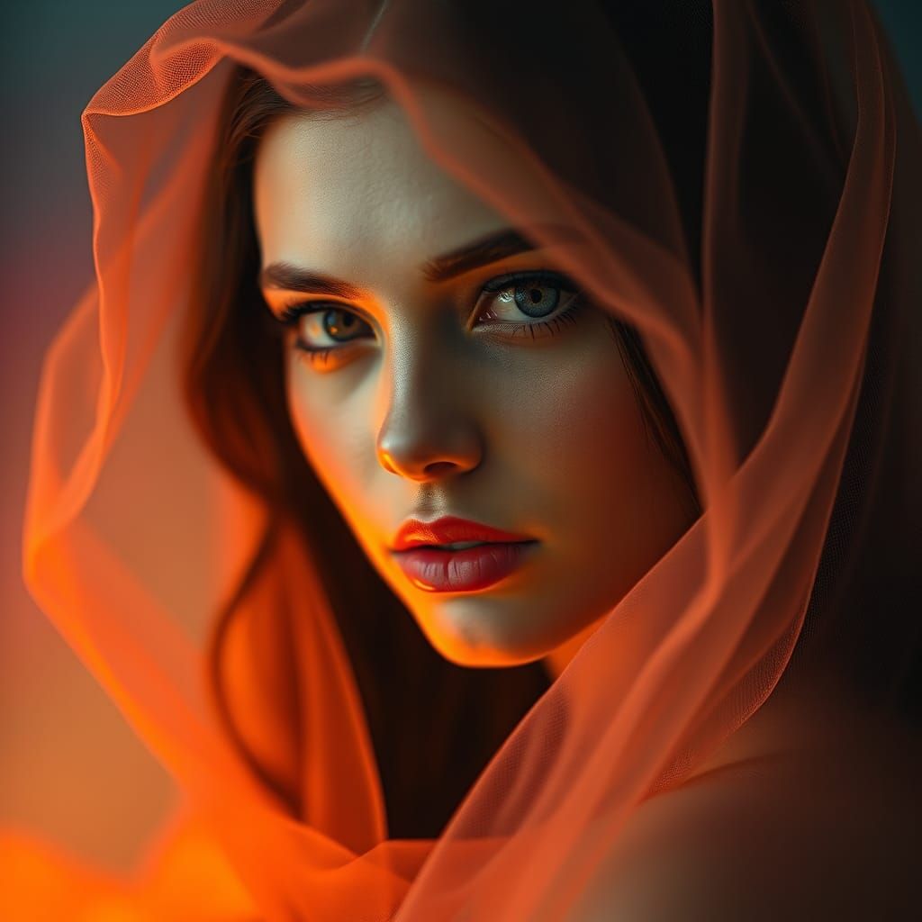 Ethereal Beauty: Ghostly Female Portrait in 8K