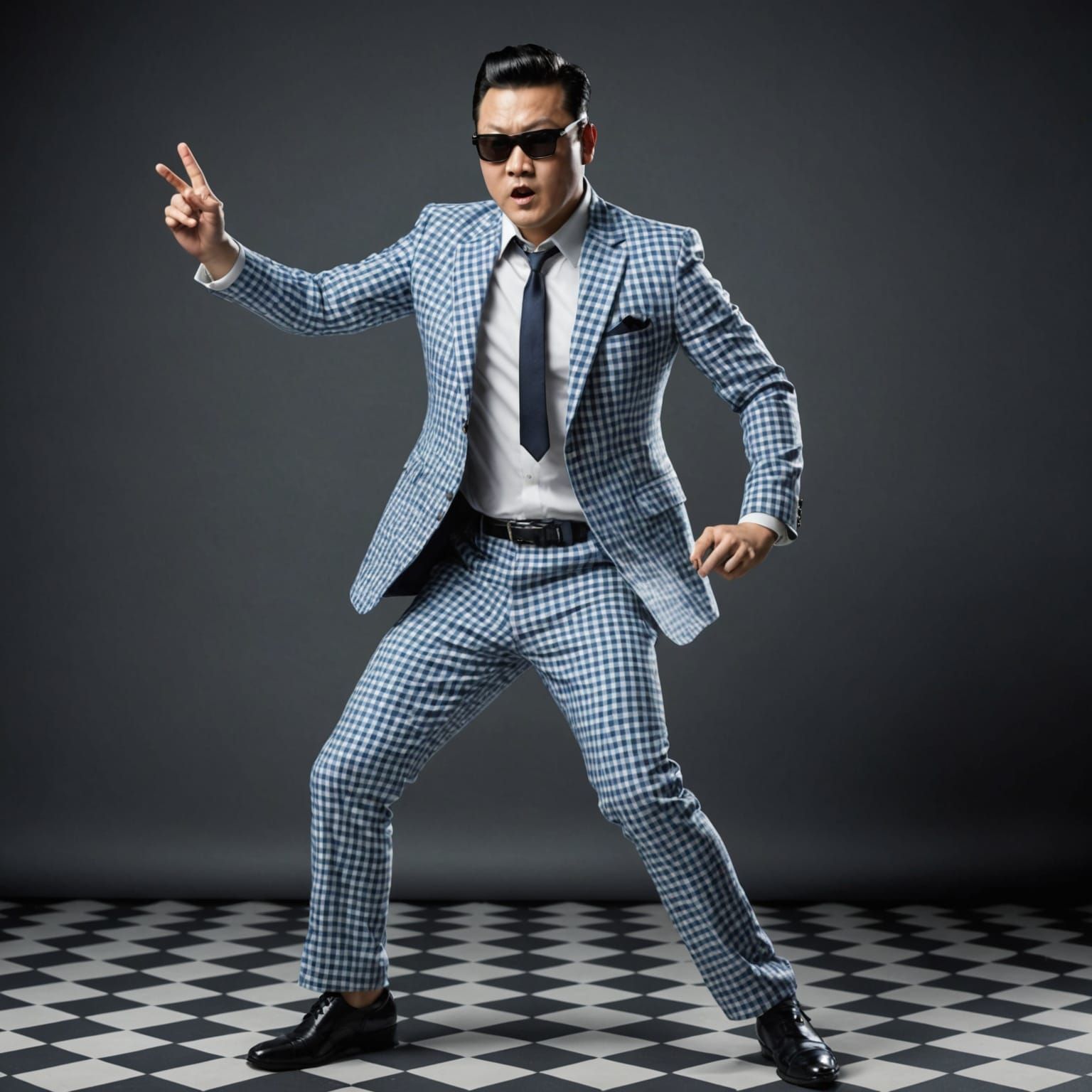 Psy Performs Gangnam Style in Gingham Fabrics, Hyperrealisti...