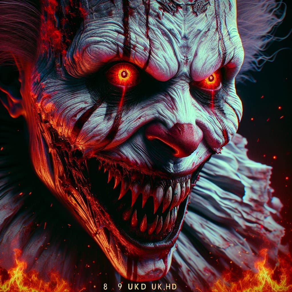 Terrifying Demonic Clown in Hyper-Realistic 8K