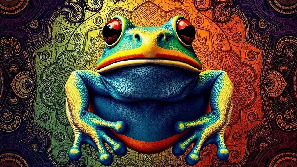 Fantasy Frog Portrait in Escher Style