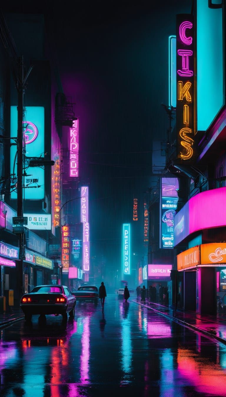 Cyberpunk Cityscape at Night