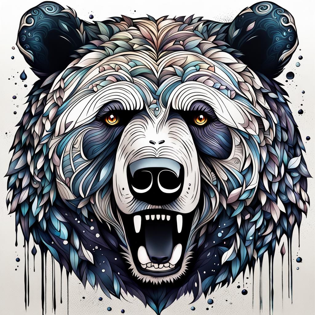 Fantastical Portrait of a Cranky Mother Bear