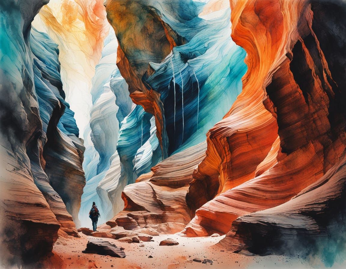 Ethereal Watercolour Landscapes of Upper Antelope Canyon